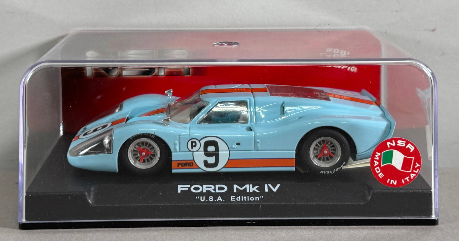 NSR Ford MK IV USA Edition #9 1/32 Slot Car: NSR Ford MK IV USA Edition #9 1/32 Slot Car. Reference #1031, with original case. 