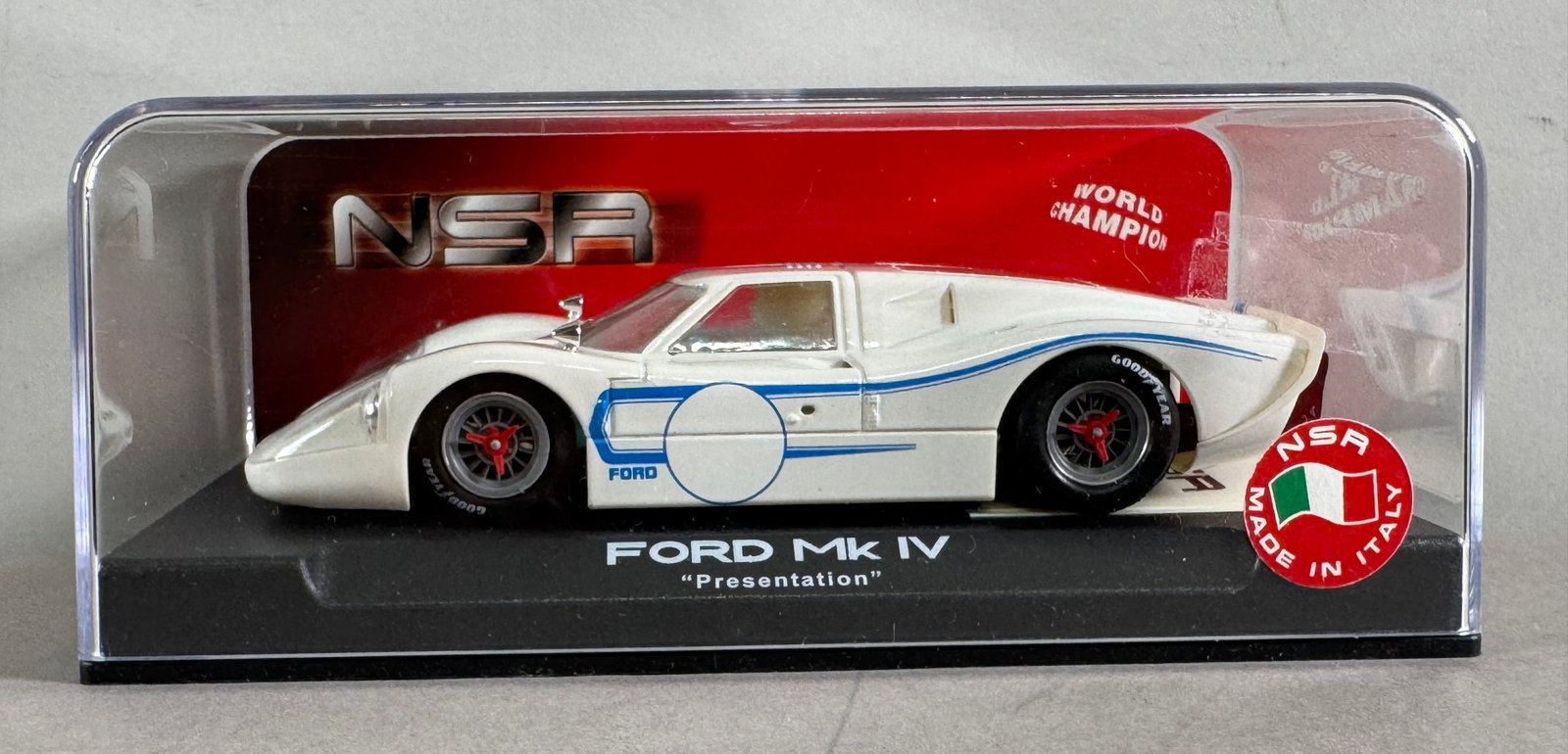 NSR Ford MK IV Presentation 1967 1/32 Slot Car: NSR Ford MK IV Presentation 1967 1/32 Slot Car. Reference #1024, with original case. 
