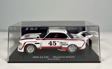 Fly Car Model BMW 3.5 CSL Monterey Historic #45 1/32 Slot Car