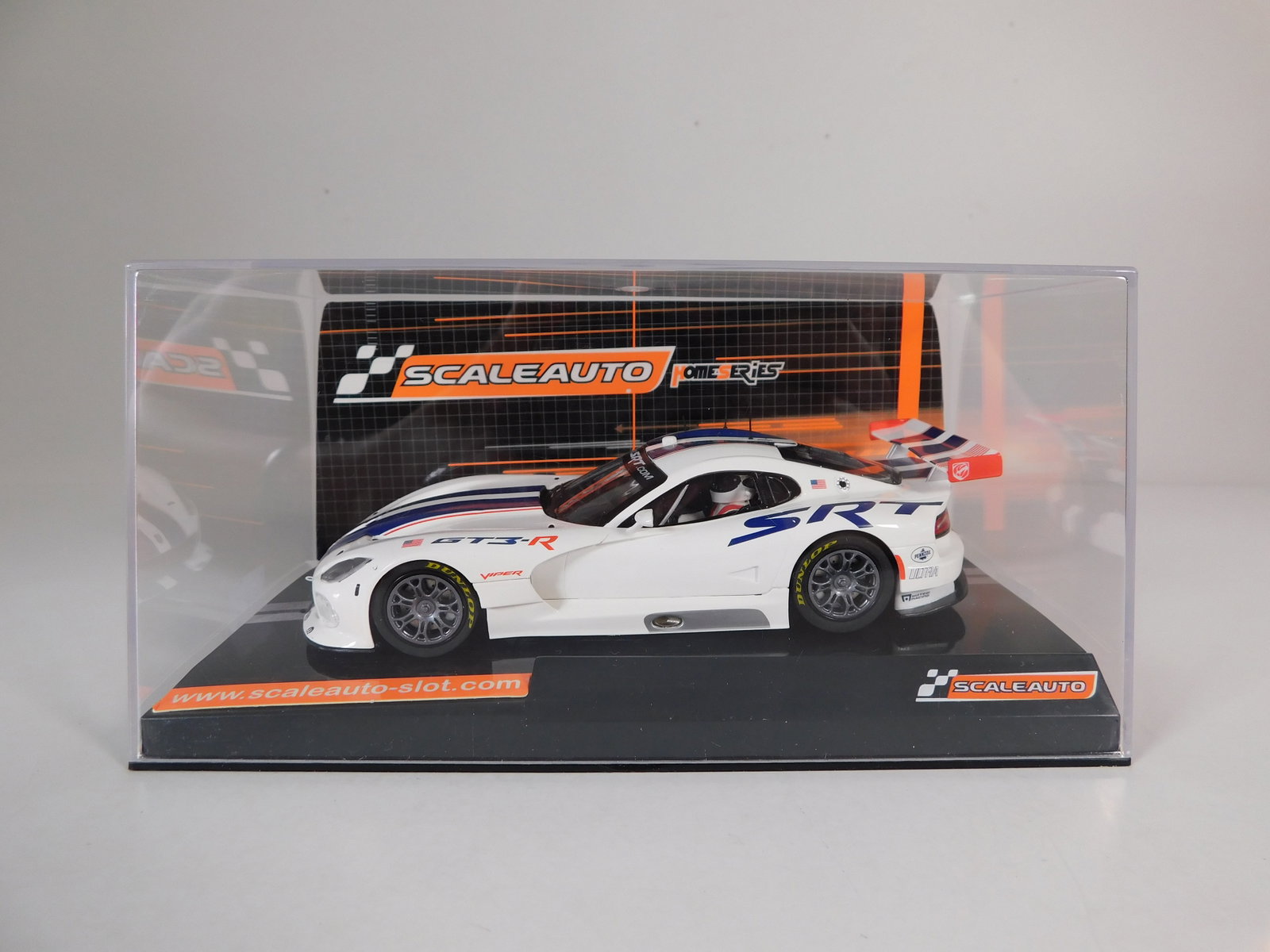 Scaleauto SRT Viper GTSR Official Team 1/32 Slot Car: Scaleauto SRT Viper GTSR Official Team 1/32 Slot Car. Reference #SC-6038, with original case. Weight: 8.1 oz.