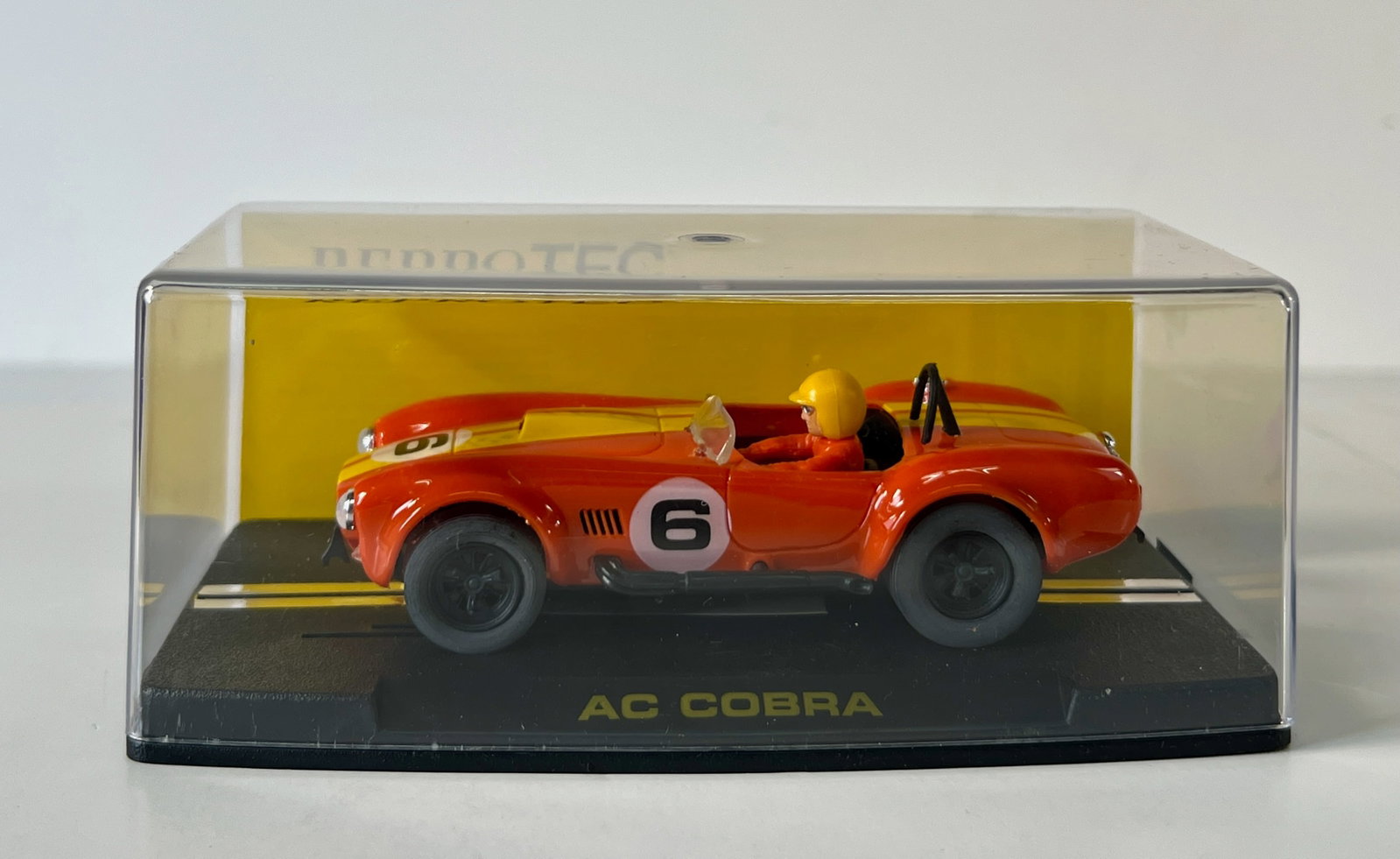 Reprotec AC Cobra Reverside 66 #6 1/32 Slot Car: Reprotech AC Cobra Reverside 66 #6 1/32 Slot Car. Reference #RT/1963, with original case. Weight: 6 oz.