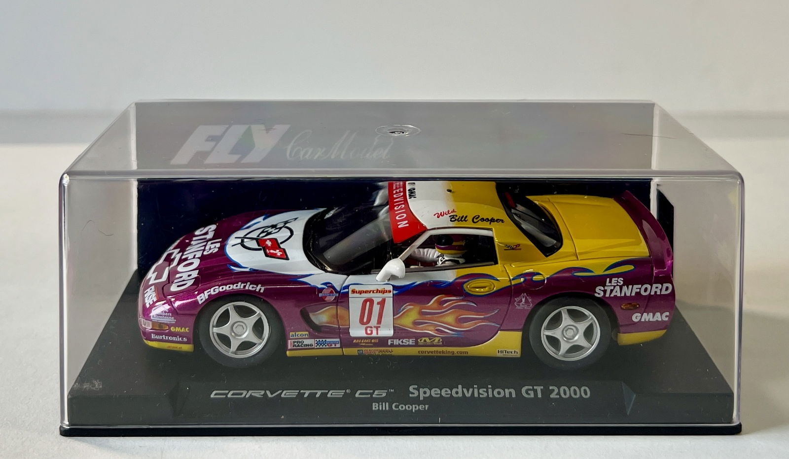 Fly Car Model Corvette C5 Speedvision GT 2000 #1 1/32 Slot Car: Fly Car Model Corvette C5 Speedvision GT 2000 Bill Cooper #1 Les Stanford 1/32 Slot Car A-545. Reference #88099, with original case. Weight: 7 oz. 