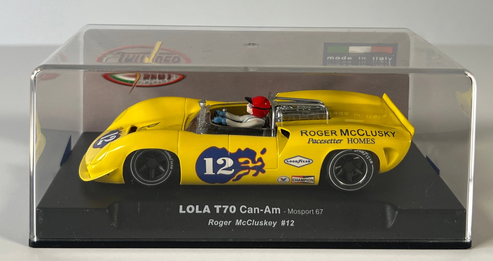 Thunder Slot Lola T70 Can-Am Mosport 67 Roger McCluskey #12 1/32 Slot Car: Thunder Slot Lola T70 Can-Am Mosport 67 Roger McCluskey #12 1/32 Slot Car. Reference #CA00204S/W, with original case. Weight: 6 oz.