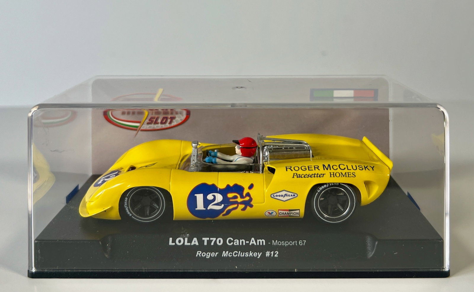 Thunder Slot Lola T70 Can-Am Mosport 67 Roger McCluskey #12 1/32 Slot Car: Thunder Slot Lola T70 Can-Am Mosport 67 Roger McCluskey #12 1/32 Slot Car. Reference #CA00204S/W, with original case. Weight: 6 oz.