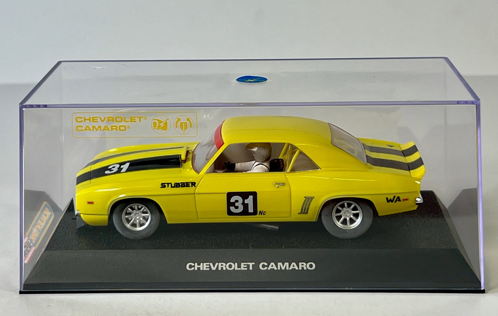 Scalextric USA Chevrolet Camaro #31 1/32 Slot Car: Scalextric USA Chevrolet Camaro #31 1/32 Slot Car, with original case. Case measures 7.25 inches in length. Weighs 7 oz.