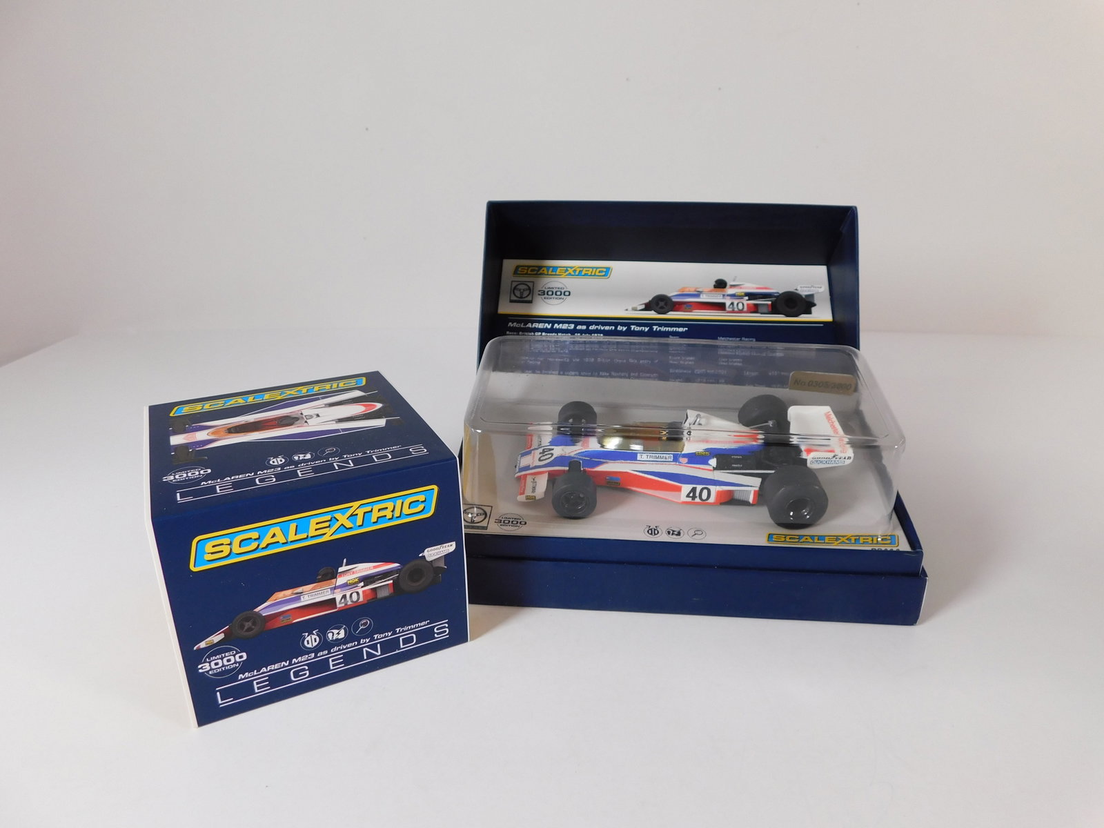 Scalextric McLaren M23 - British GP 1978 #40 1/32 Slot Car: Scalextric McLaren M23 - British GP 1978 #40 Melchester Racing 1/32 Slot Car. Reference #C3414at, with original case. Weight: 7.4 oz.
