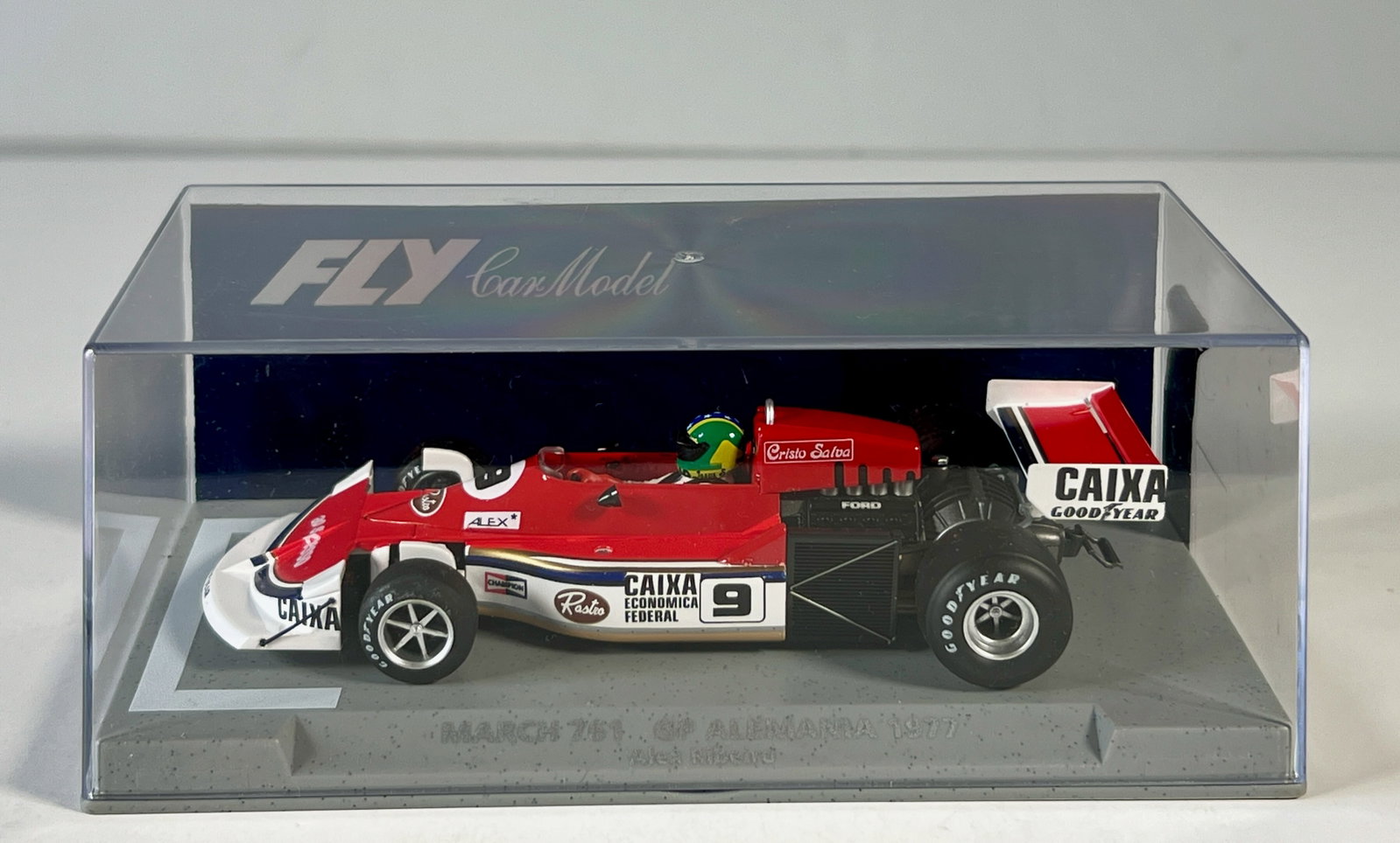 Fly Car Model March 761 GP Alemania 1977 #9 1/32 Slot Car: Fly Car Model March 761 GP Alemania 1977 Alex Ribeiro #9 1/32 Slot Car. Reference #88264, with original case. Weight: 6 oz.