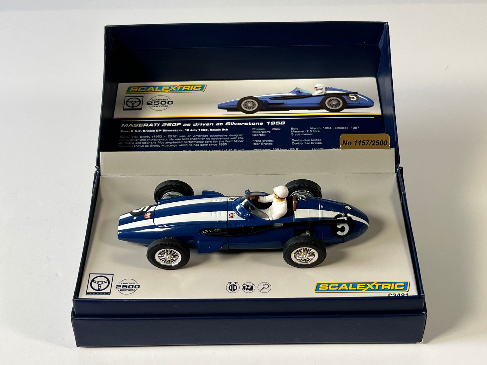 Scalextric Legends Maserati 250F Silverstone 1958 #5 1/32 Slot Car (1 of 5)