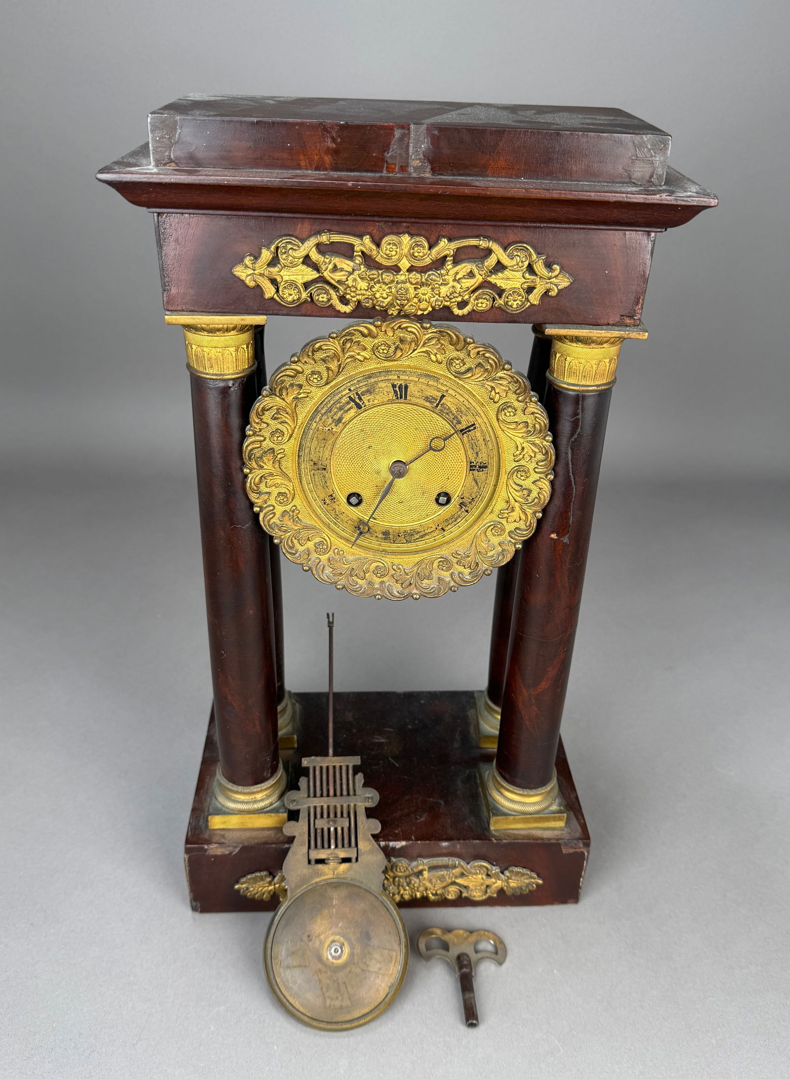 19th Century French Empire-Style Mantel Clock with Gilded Details (1 of 12)