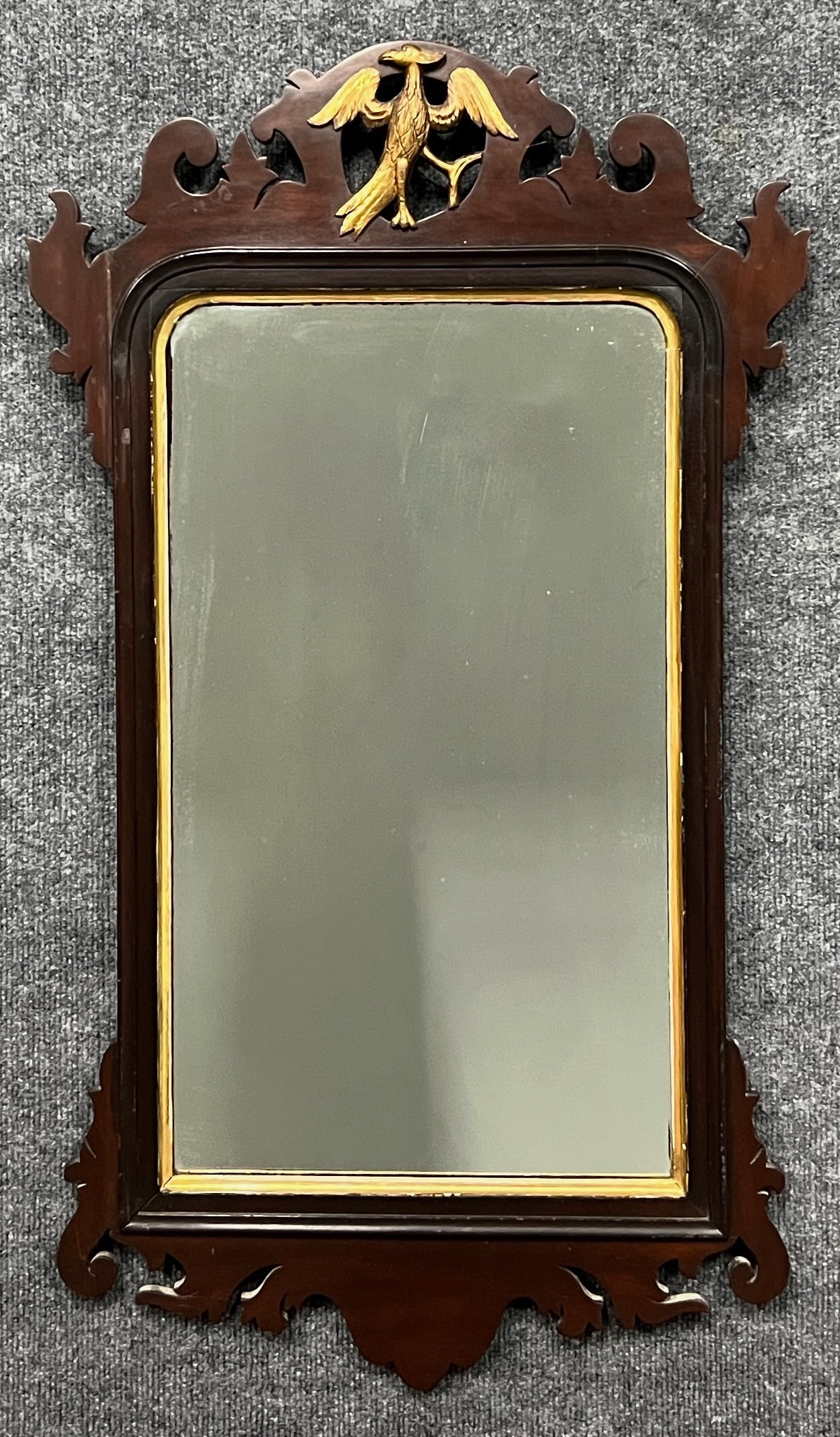 Federal Style Mahogany Mirror with Gilt Eagle Crest (1 of 3)