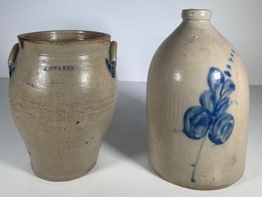 Two Salt-Glazed Stoneware Vessels