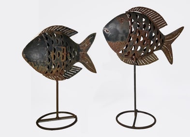 Pair of Outdoor Fish Sculptures