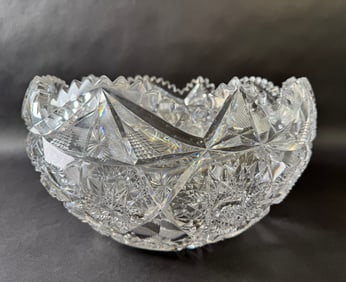 American Brilliant Cut Glass Punch Bowl