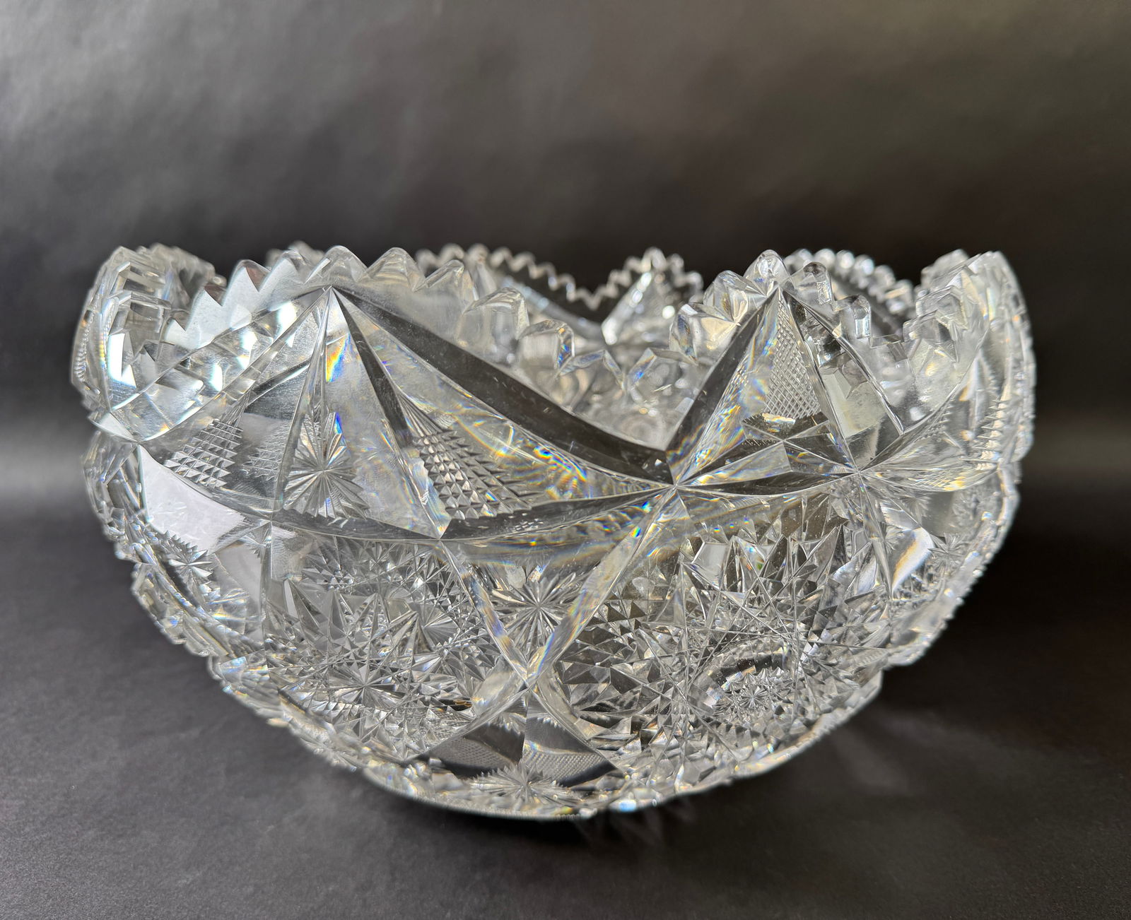 American Brilliant Cut Glass Punch Bowl (1 of 5)