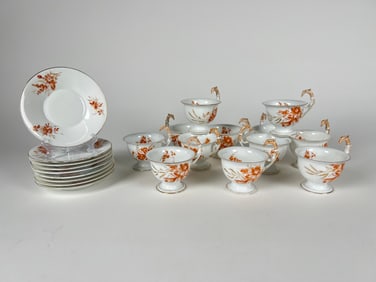 R.C. Germany Porcelain Tea Cup (12) & Saucer (9) Set