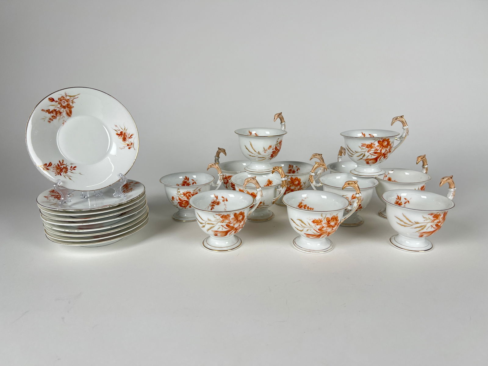 R.C. Germany Porcelain Tea Cup (12) & Saucer (9) Set (1 of 13)