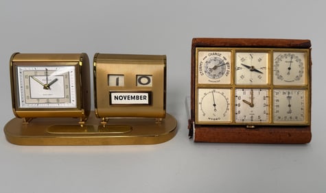 Rensie Desk Clock with Perpetual Calendar & Pocket Weather Clock