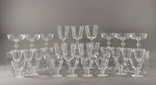 Collection of Etched Crystal Stemware (32 Pieces)
