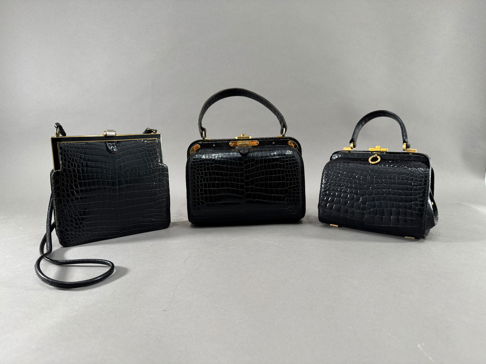 Three Black Alligator Handbags (1 of 20)