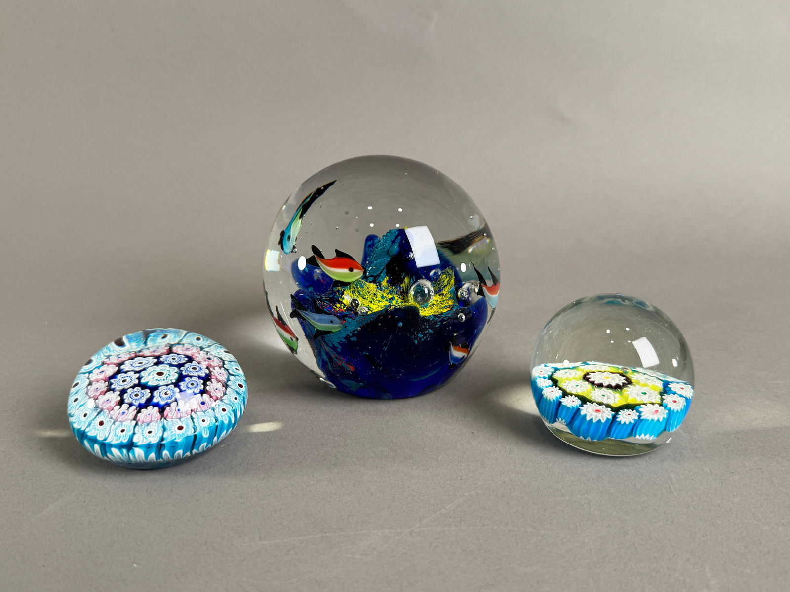 Three Art Glass Paperweights (1 of 7)
