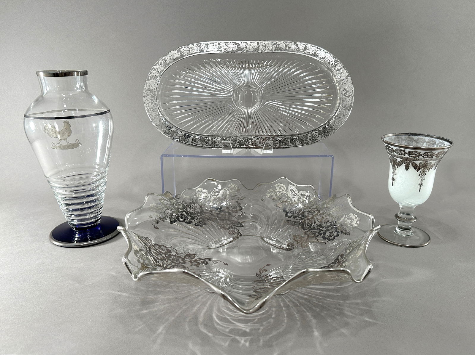 Silver Overlay Glassware Set (1 of 6)