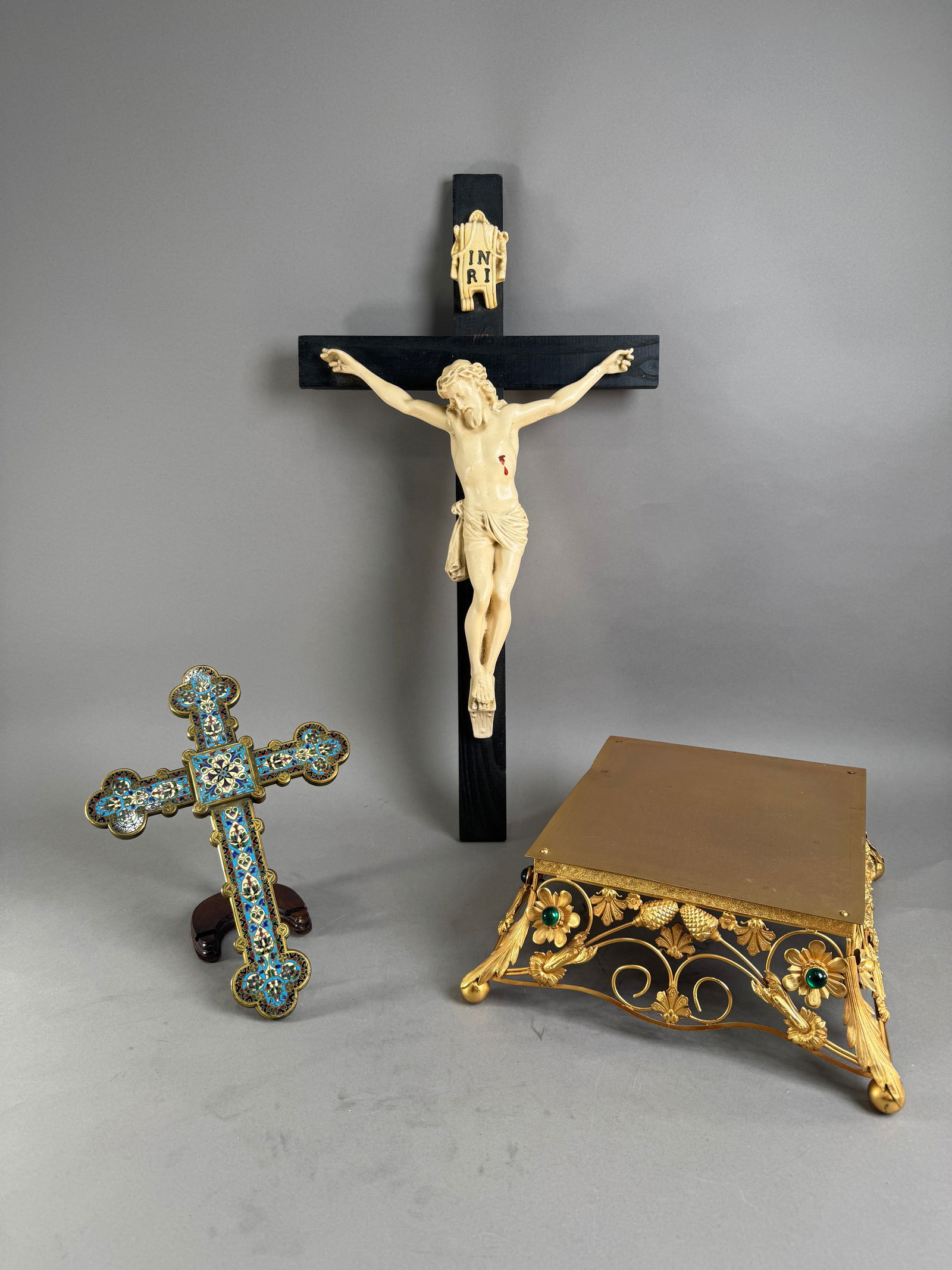 Three Religious Items: Crucifix, Cross, and Reliquary (1 of 10)