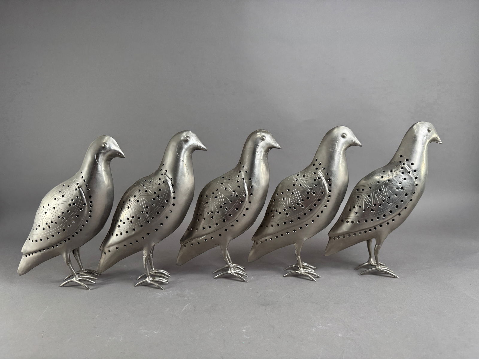 Set of Five Metal Bird Sculptures (1 of 6)