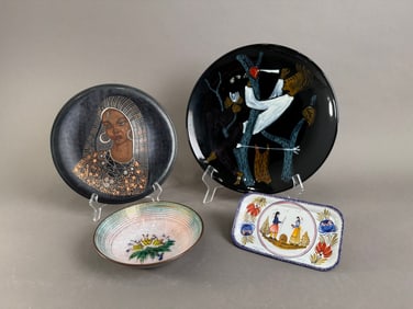 Assorted Decorative Plates and Tray