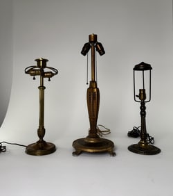 Three Vintage Metal Table Lamps