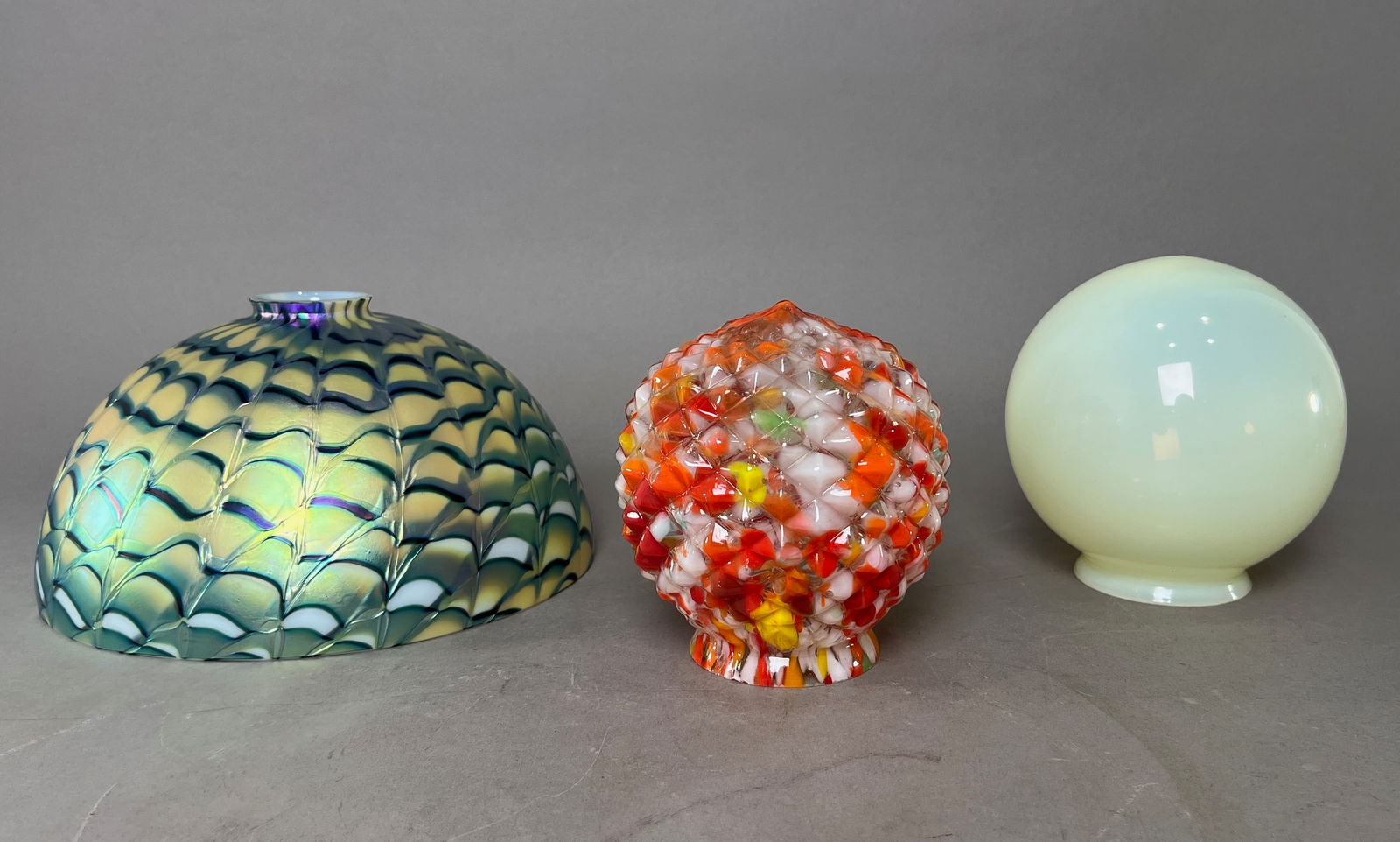 Three Vintage Glass Lamp Shades (1 of 12)