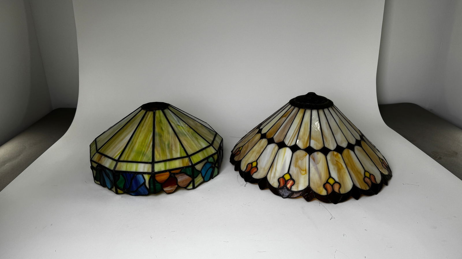 Pair of Stained Glass Lamp Shades (1 of 12)