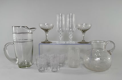 Glass Set:  Pitchers and cups