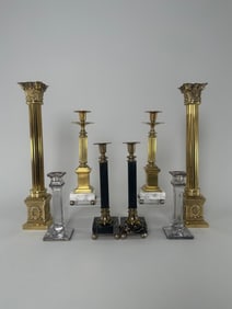 Collection of 8 Assorted Candlesticks