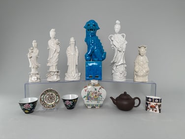 Collection of Chinese Porcelain Figures and Tableware