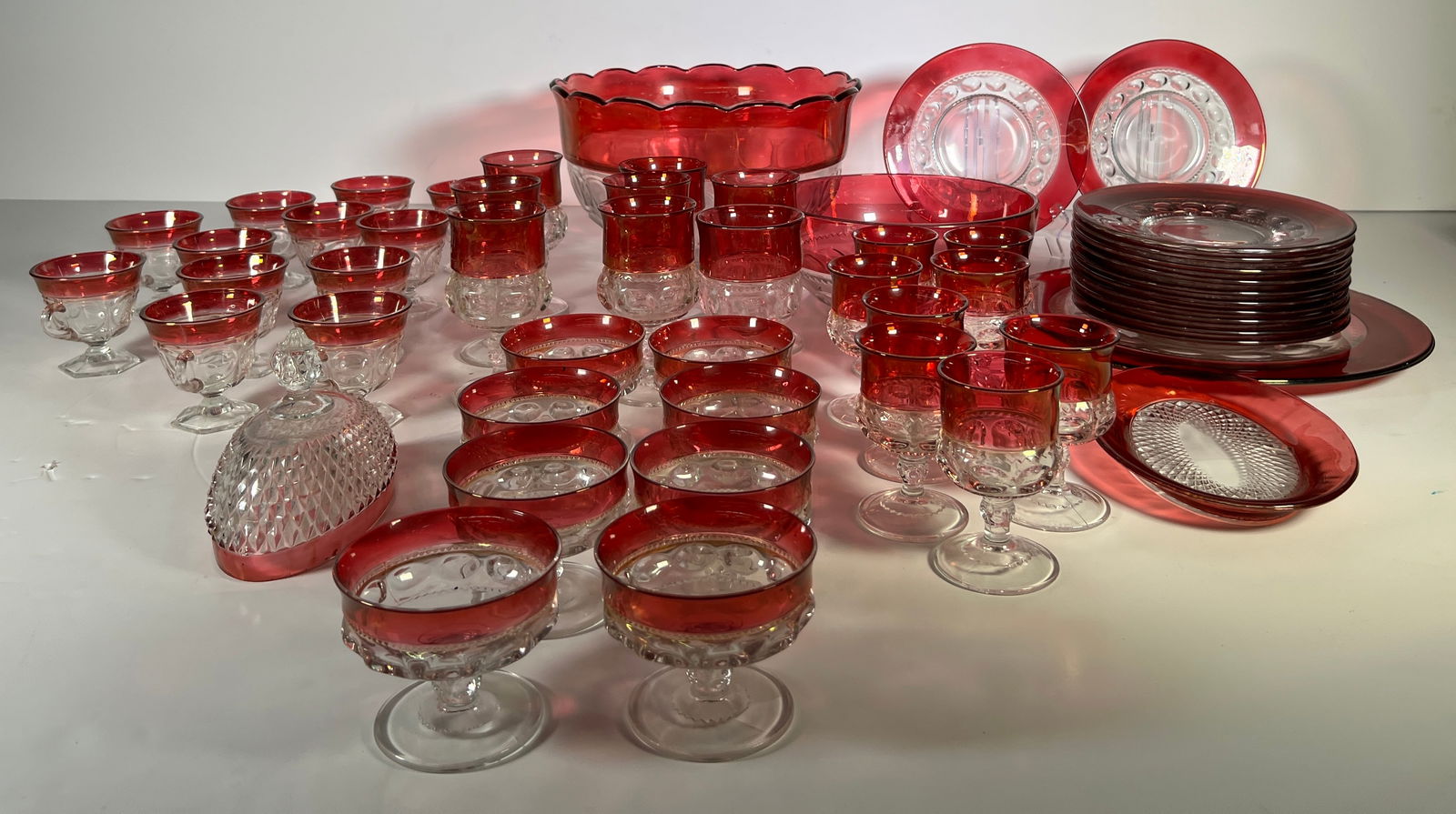 Ruby Rim Glassware Set (1 of 5)