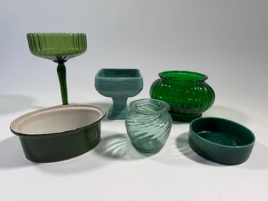 Collection of Decorative Glass and Ceramic Vessels