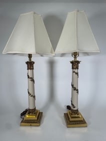 Pair of Stiffel Neoclassical Torchiere Table Lamps
