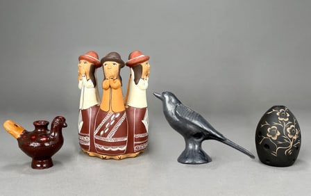 Four Pottery Whistles