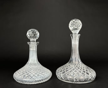 Two Crystal Wine Decanters