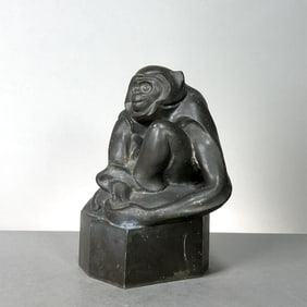 Metal Monkey Sculpture by Yamanaka & Co, Japan