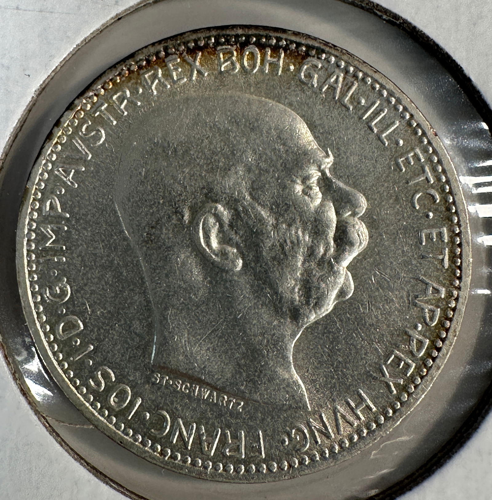 1915 Austria-Hungary Emp. 1 Corona .835 Silver Coin: Item(s) as titled. Ungraded; condition varies. See images.