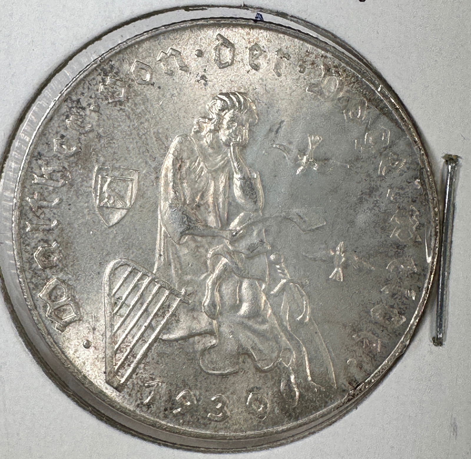 1930 Austrian Republic 2 Schilling .640 Silver Coin (1 of 2)