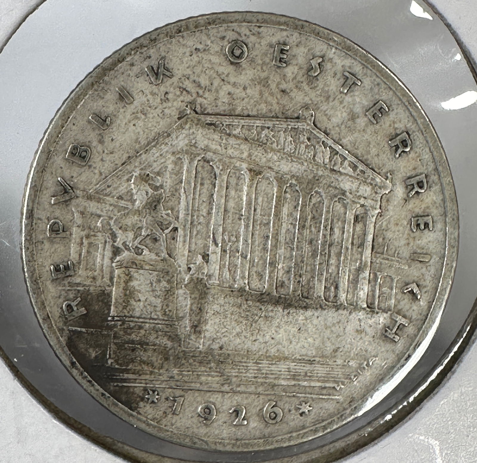 1926 Austrian Republic 1 Schilling .640 Silver Coin (1 of 2)