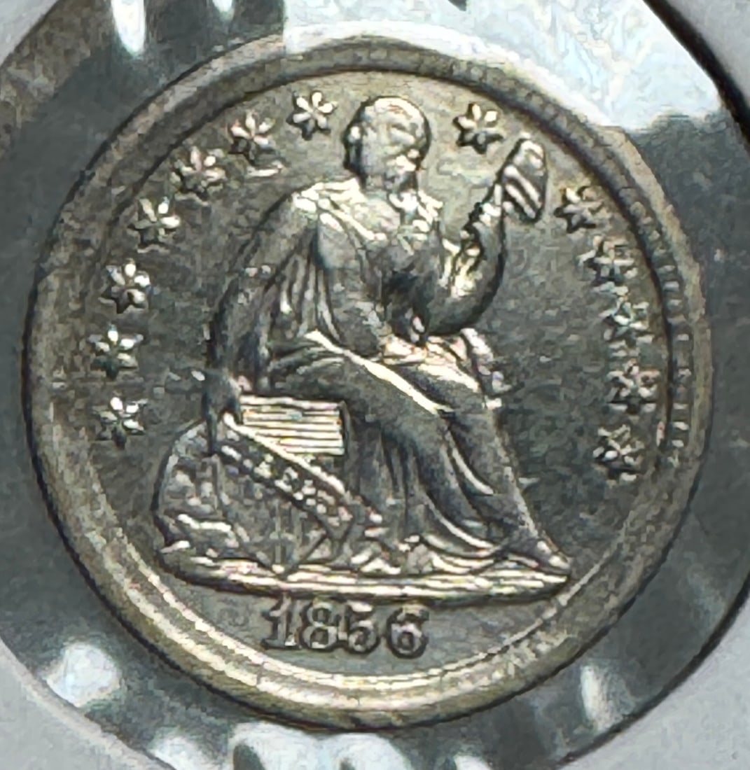 -* 1856 Seated Liberty Half Dime United States .900 Silver Coin: Item(s) as titled. Ungraded; condition varies. See images.