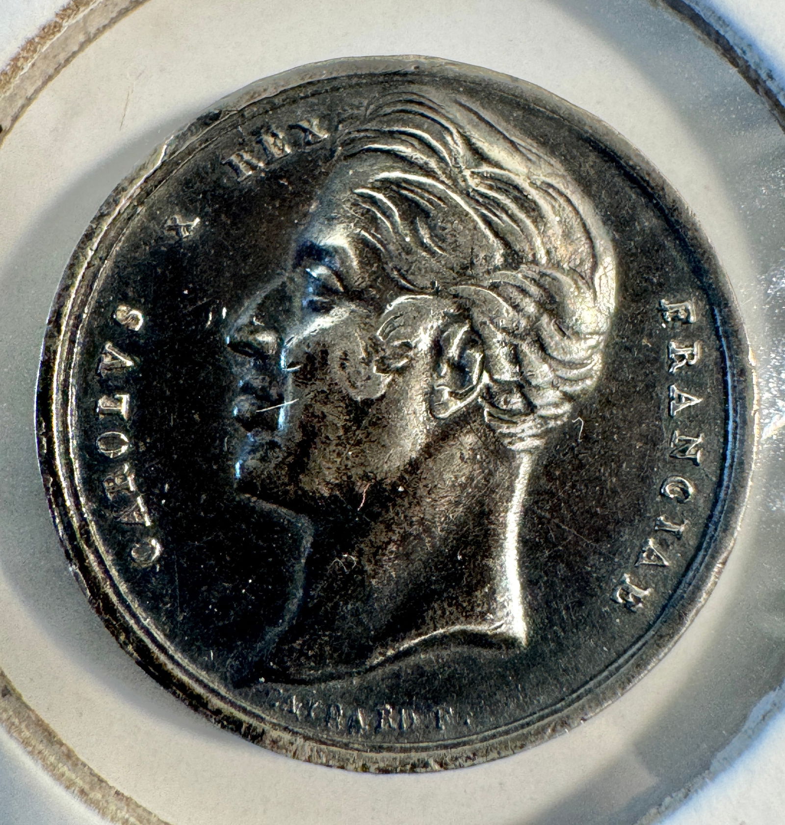 -* 1825 France Charles X Coronation Medal .900 Silver Coin: Item(s) as titled. Ungraded; condition varies. See images.