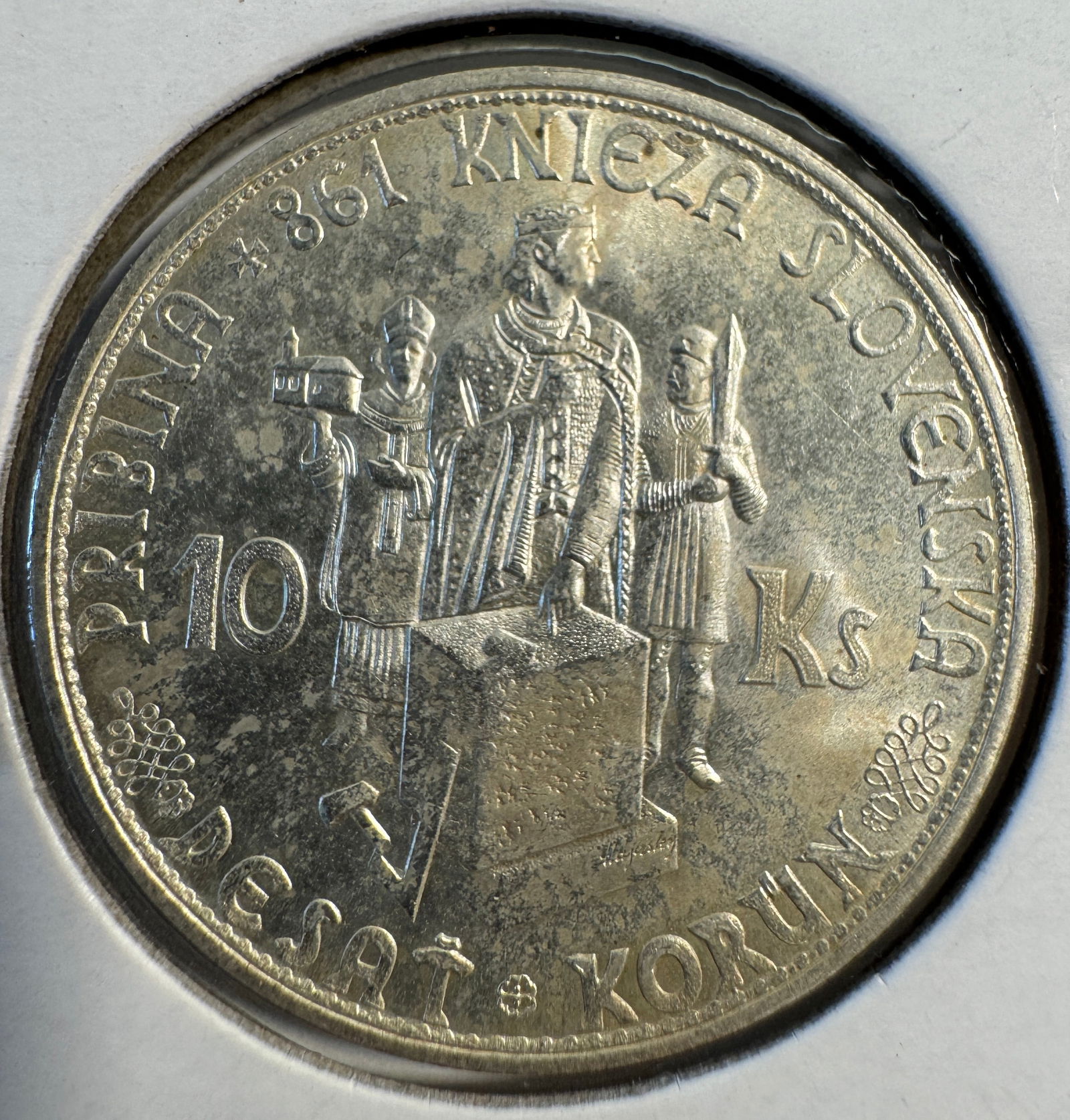 -* Slovak Republic 10 Korun .500 Silver Coin, 1944: Item(s) as titled. Ungraded; condition varies. See images.