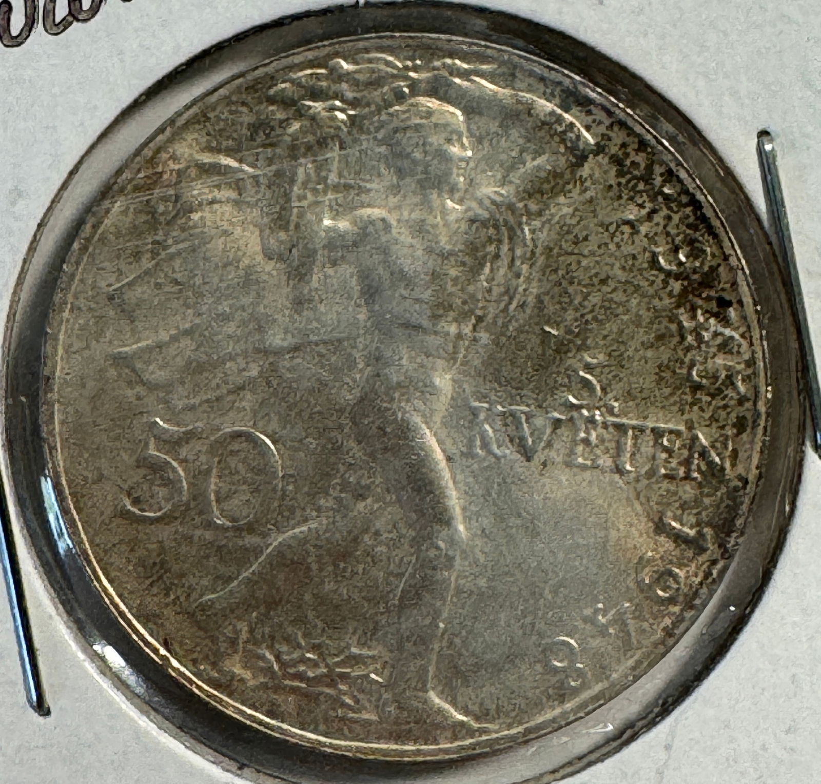 1948 Czechoslovakia Post WWII 50 Korun .500 Silver Coin: Item(s) as titled. Ungraded; condition varies. See images.