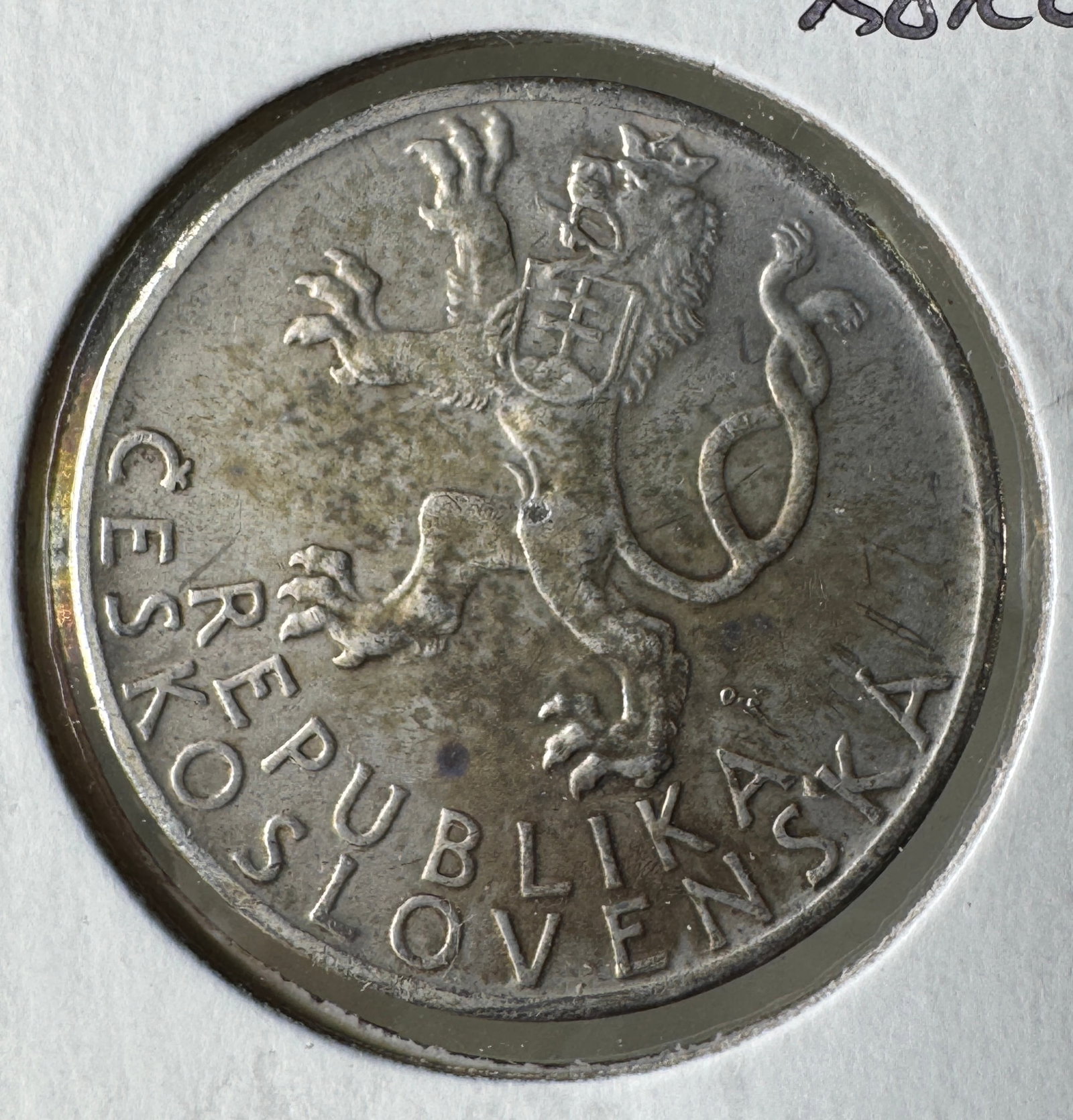 Czechoslovakia 50 Korun .500 Silver Coin, 1944-1947: Item(s) as titled. Ungraded; condition varies. See images.