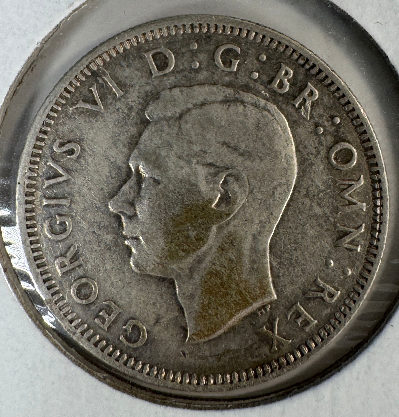 -*1937 British One Shilling .500 Silver Coin - George VI (1 of 2)