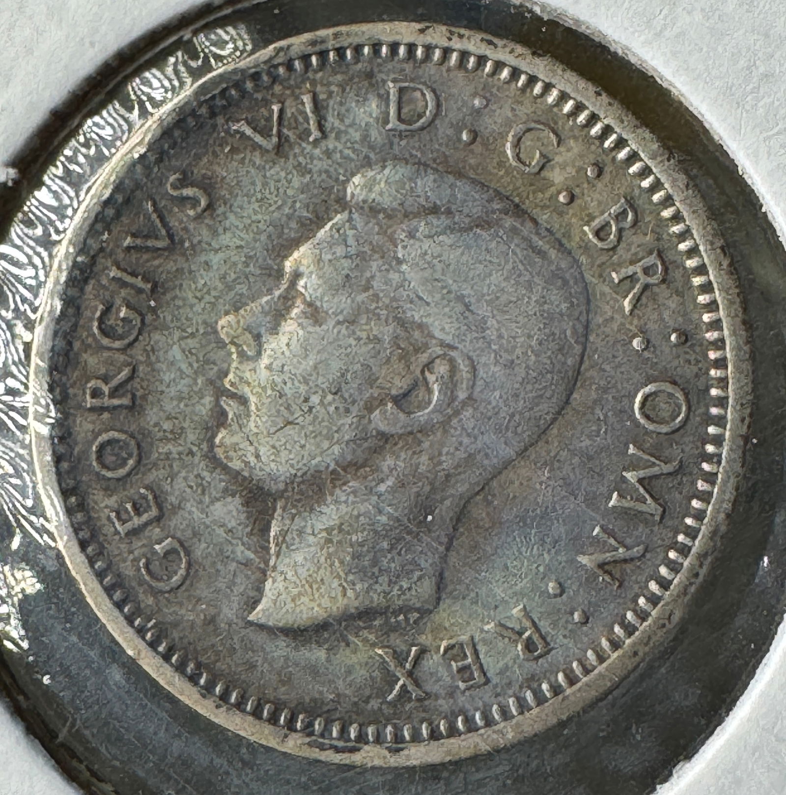 -*1938 British Three Pence .500 Silver Coin - George VI (1 of 2)